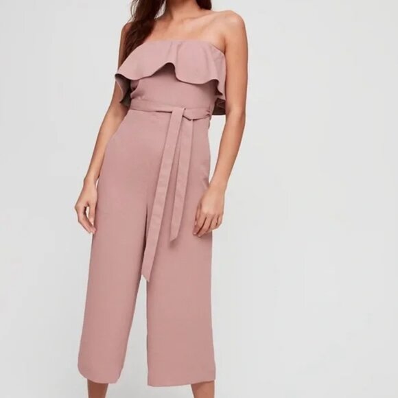 Aritzia Babaton Flutter Jumpsuit Strapless - Picture 1 of 8